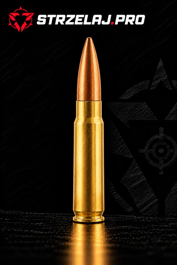 Nabój karabinowy .300 AAC Blackout (.300 BLK): zdjęcie na czarnym tle